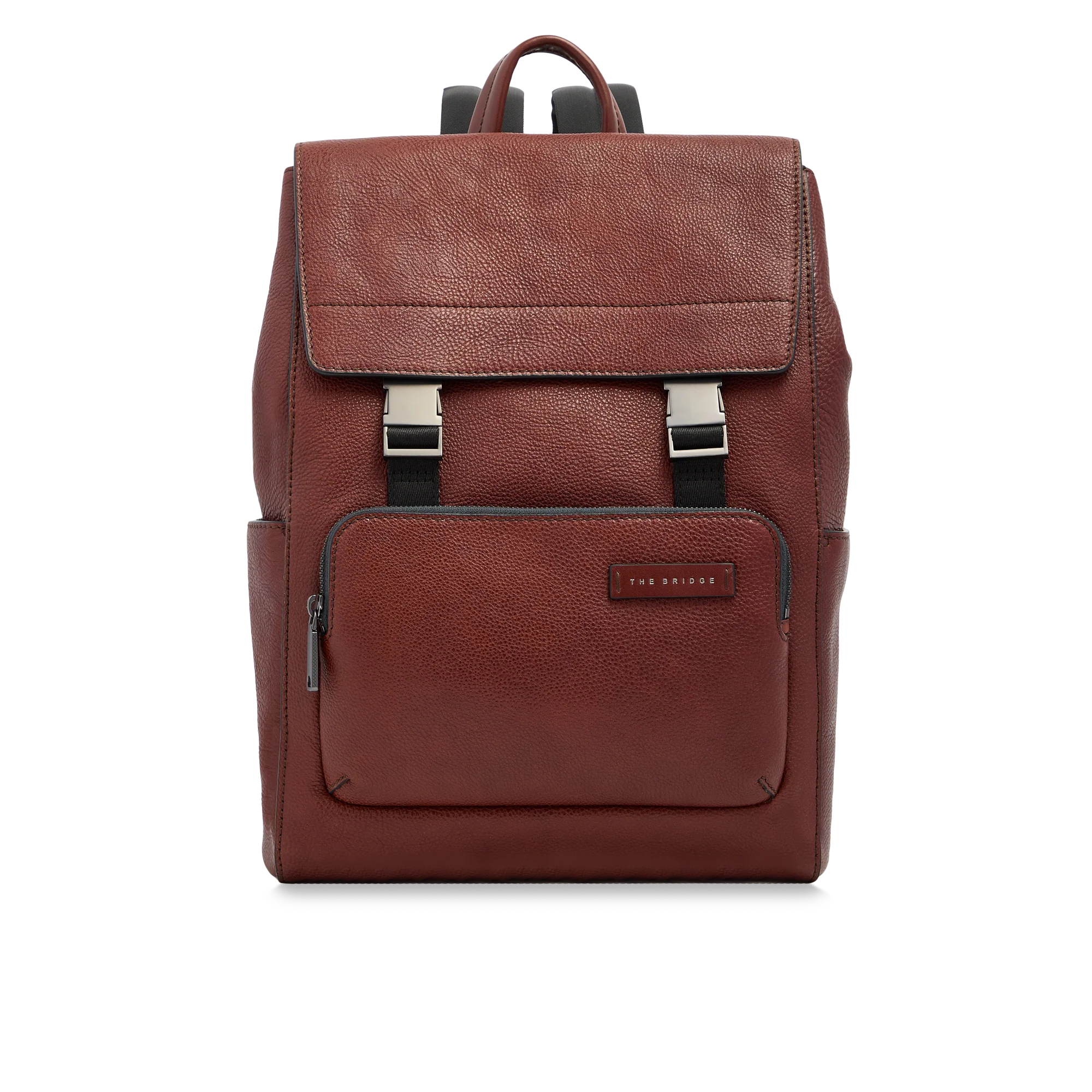 Men’s leather backpack with front flap