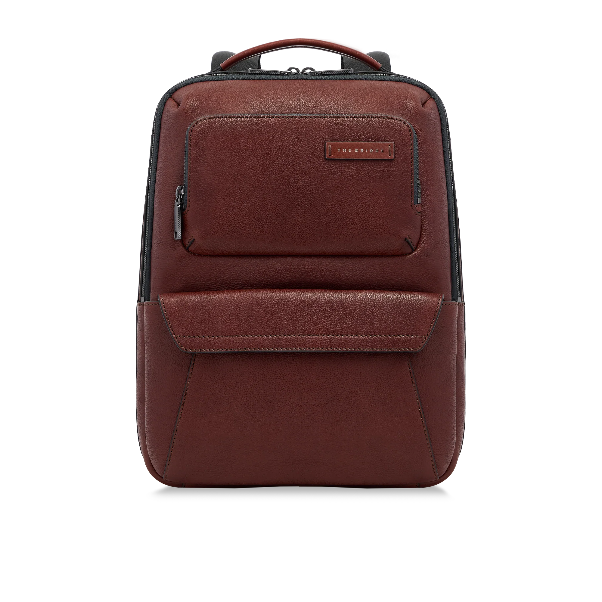 Men’s leather backpack with front pockets