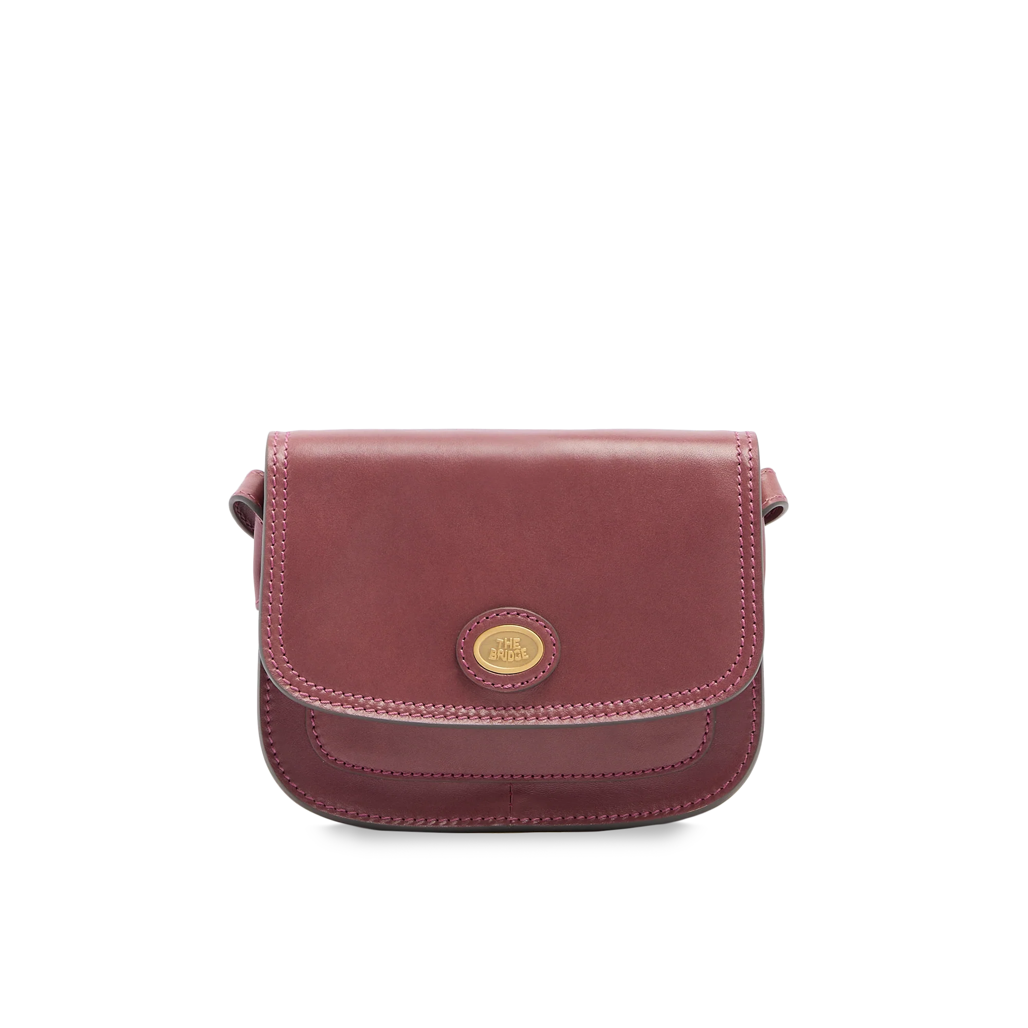 Leather crossbody bag with compartments, small size