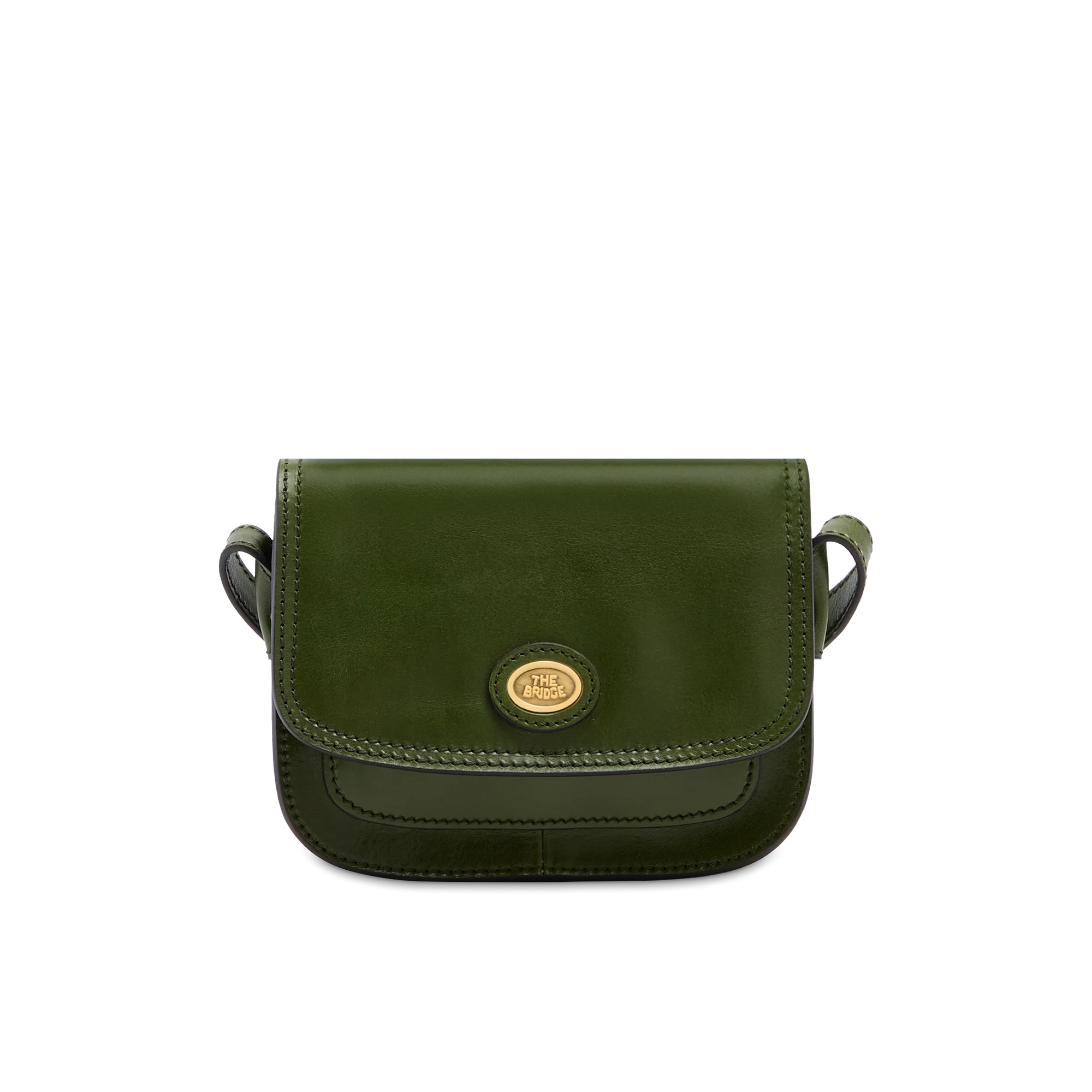 Leather crossbody bag with compartments, small size