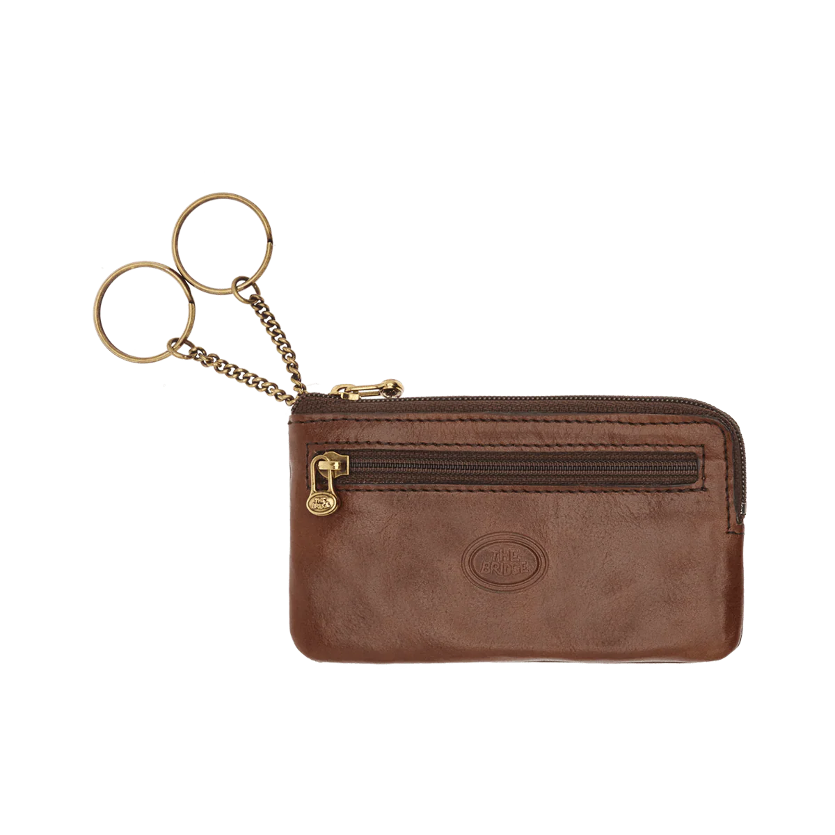 Leather key holder with two zipped compartments - Image 2
